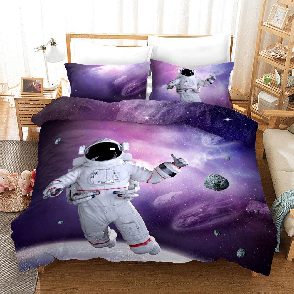 3D Space Astronaut Quilt Cover Set Bedding Set Pillowcases 238- Jess Art Decoration