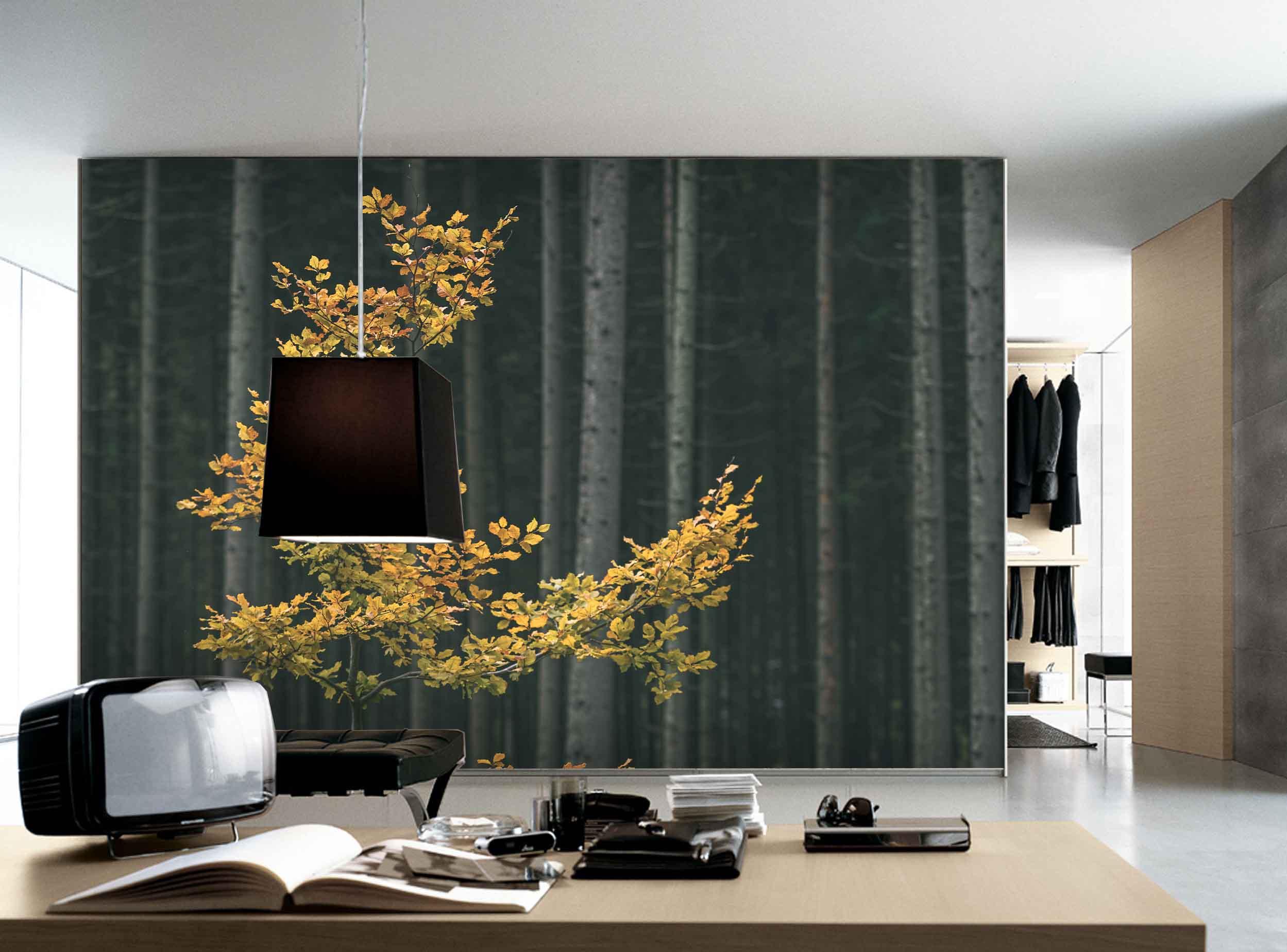 3D autumn yellow leaves forest wall mural wallpaper 152- Jess Art Decoration