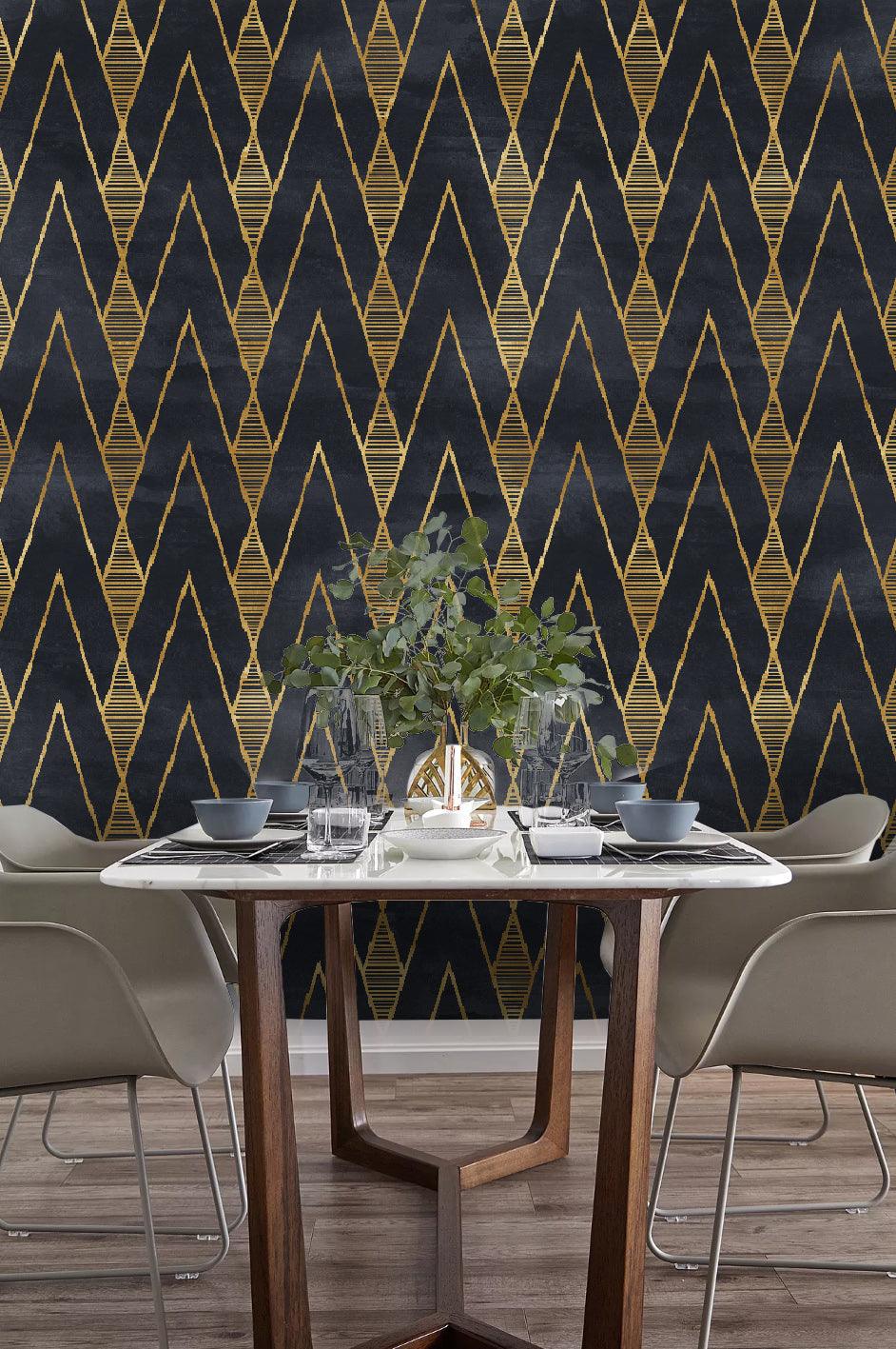 3D Gold Stripe Geometry Wall Mural Wallpaper 4- Jess Art Decoration