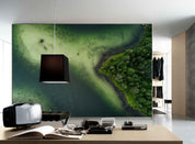 3D green ocean islands wall mural wallpaper 38- Jess Art Decoration