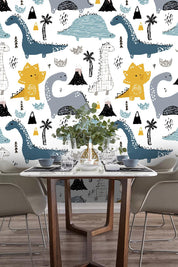 3D Cartoon Dinosaur Wall Mural Wallpaper 9- Jess Art Decoration