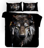 3D Black Wolf Quilt Cover Set Bedding Set Pillowcases 34- Jess Art Decoration