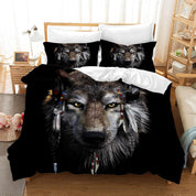 3D Black Wolf Quilt Cover Set Bedding Set Pillowcases 34- Jess Art Decoration