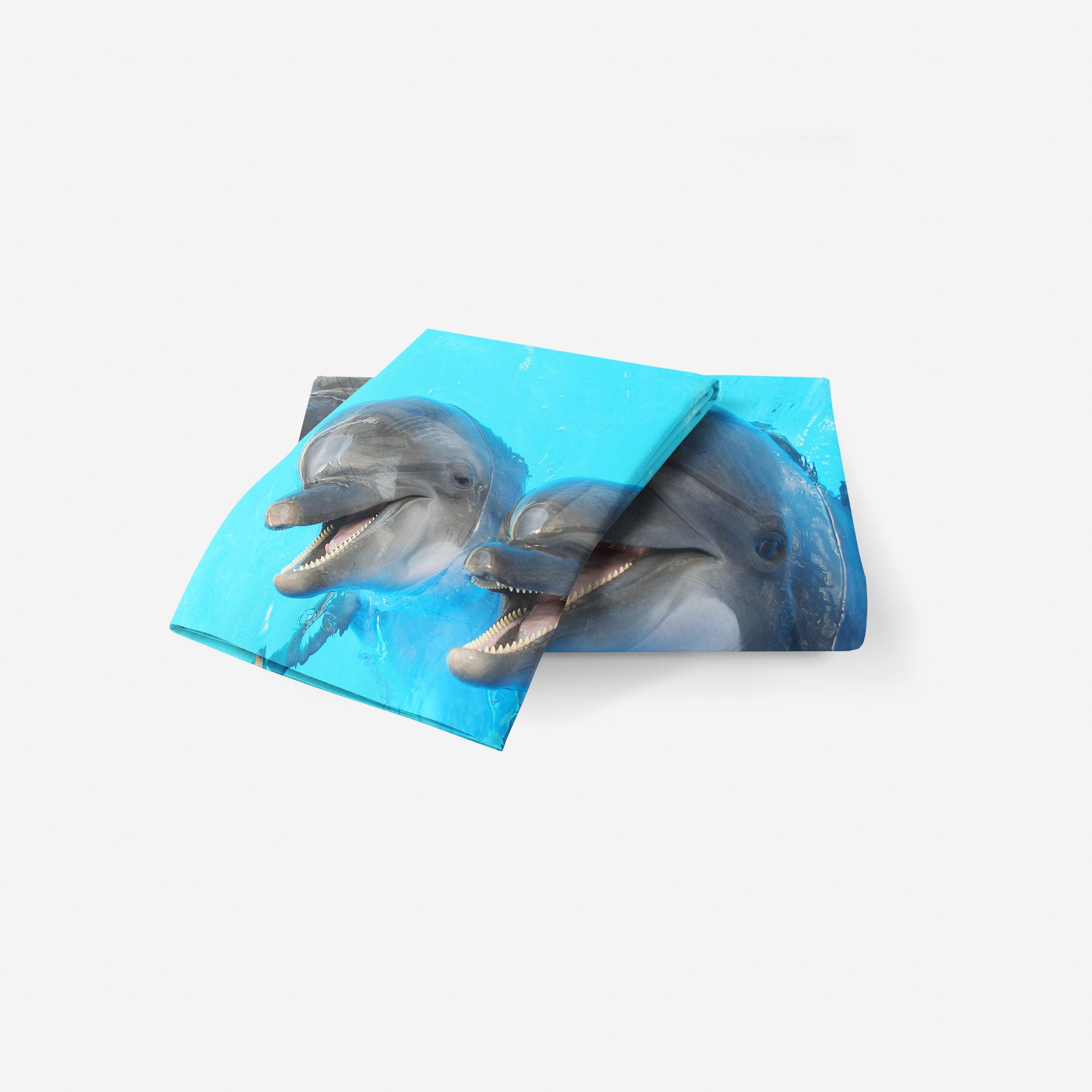 3D Blue Sea Animal Dolphin Quilt Cover Set Bedding Set Duvet Cover Pillowcases 33- Jess Art Decoration
