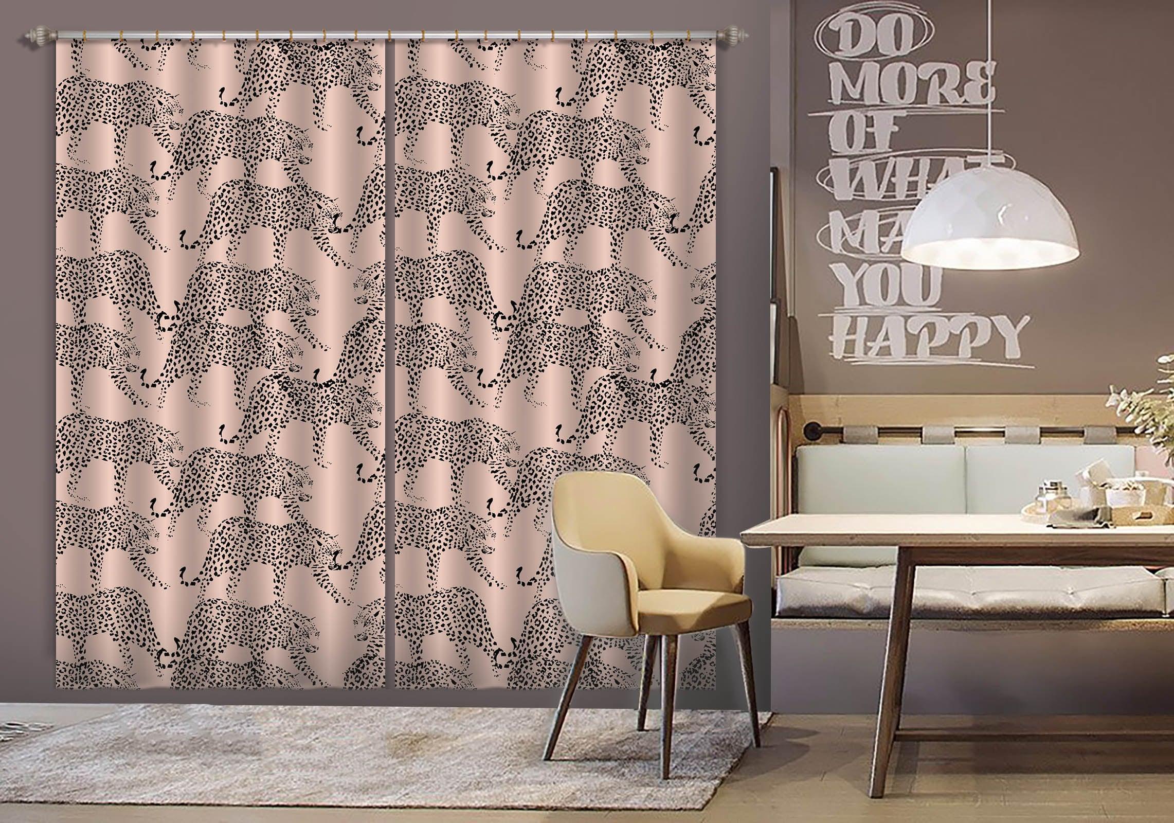 3D Abstract Leopard Curtains and Drapes 98- Jess Art Decoration