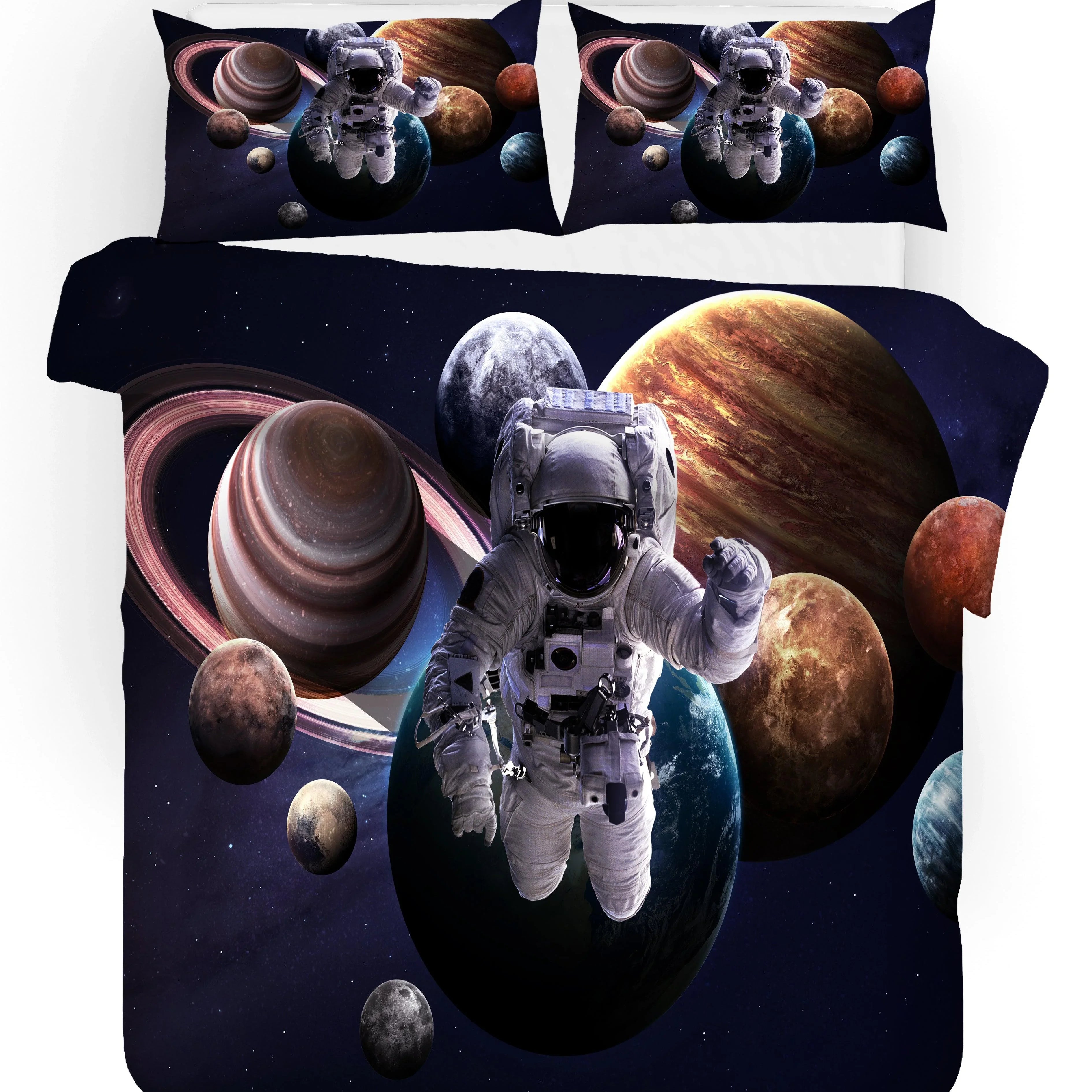 3D Astronaut Universe Planet Quilt Cover Set Bedding Set Pillowcases 59- Jess Art Decoration