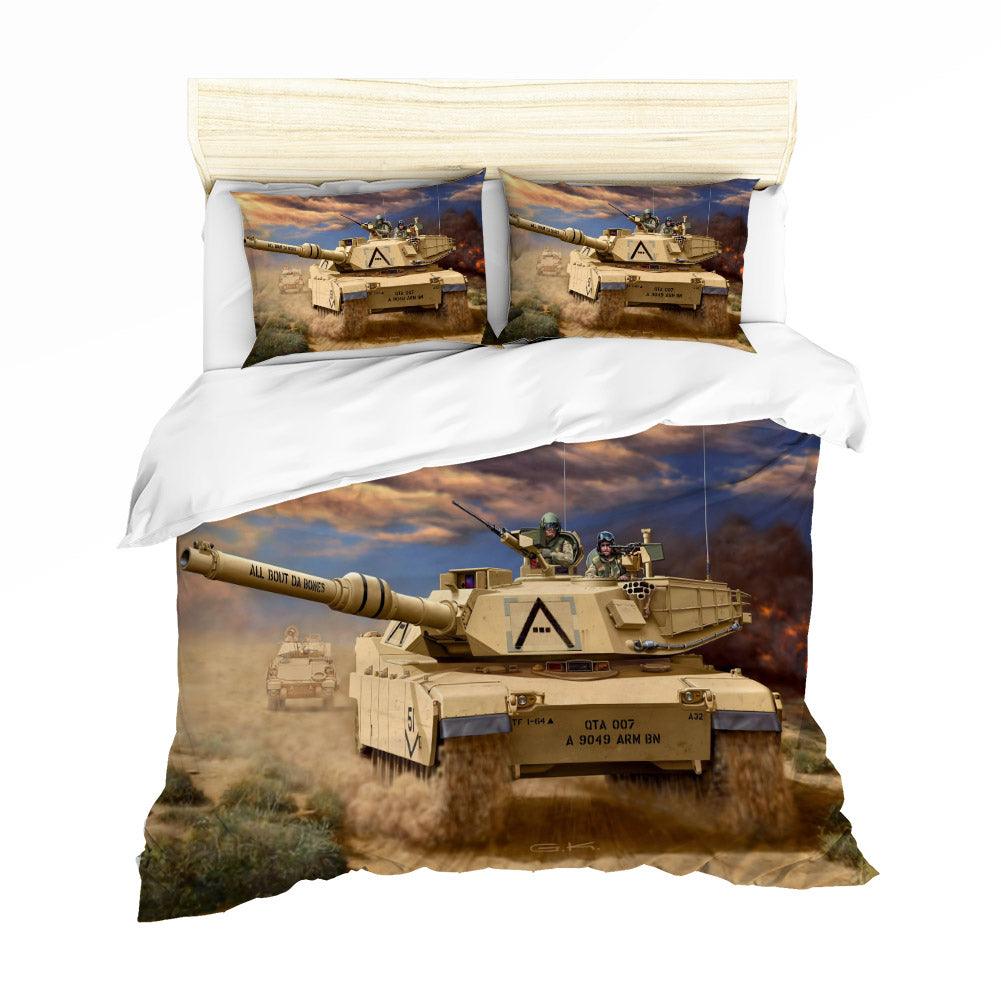 3D War Weapon Tank Quilt Cover Set Bedding Set Duvet Cover Pillowcases 24- Jess Art Decoration