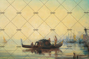 3D boat sea building fisherman oil painting wall mural wallpaper 05- Jess Art Decoration