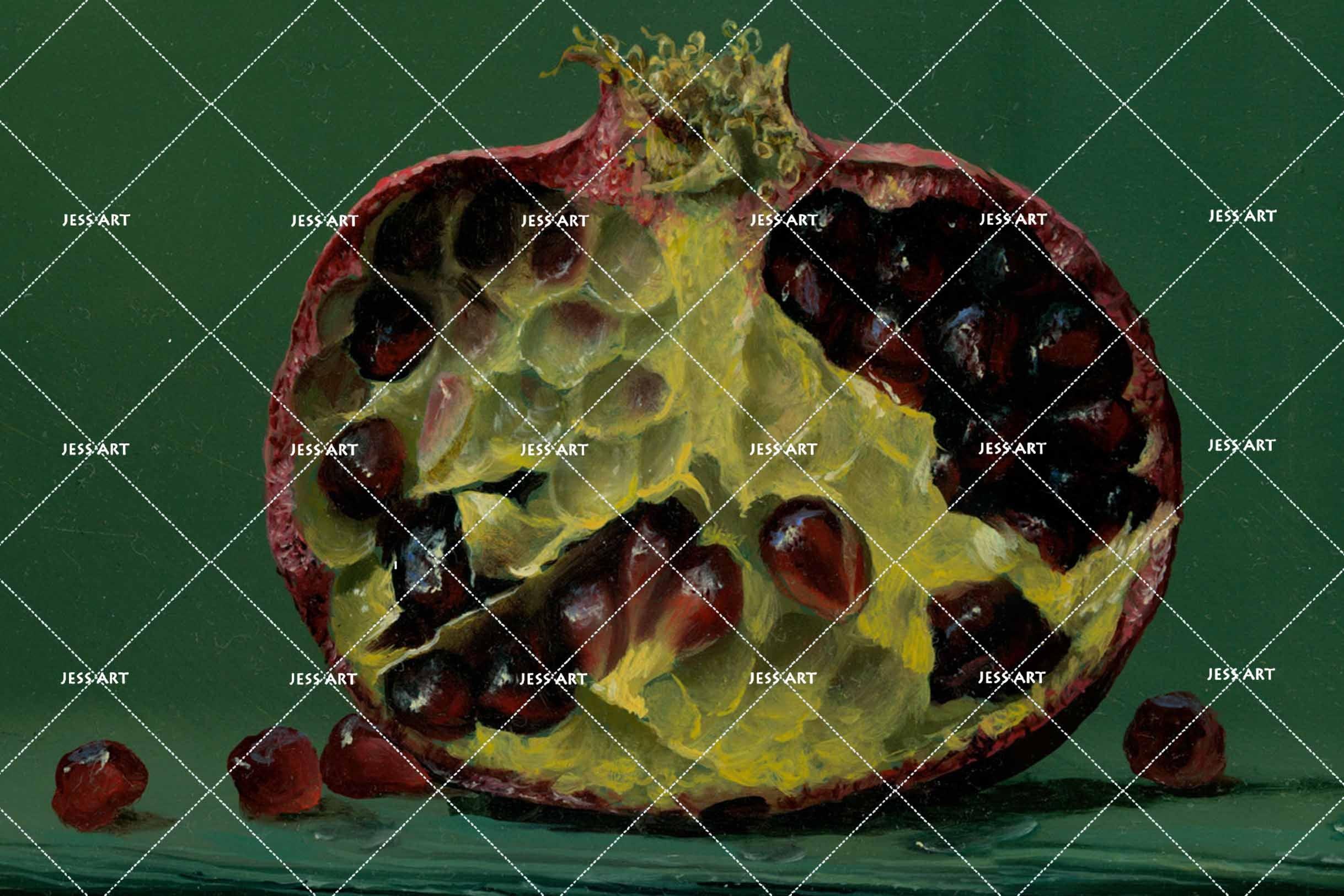 3D Half Pomegranate Oil Painting Wall Mural Wallpaper 42- Jess Art Decoration