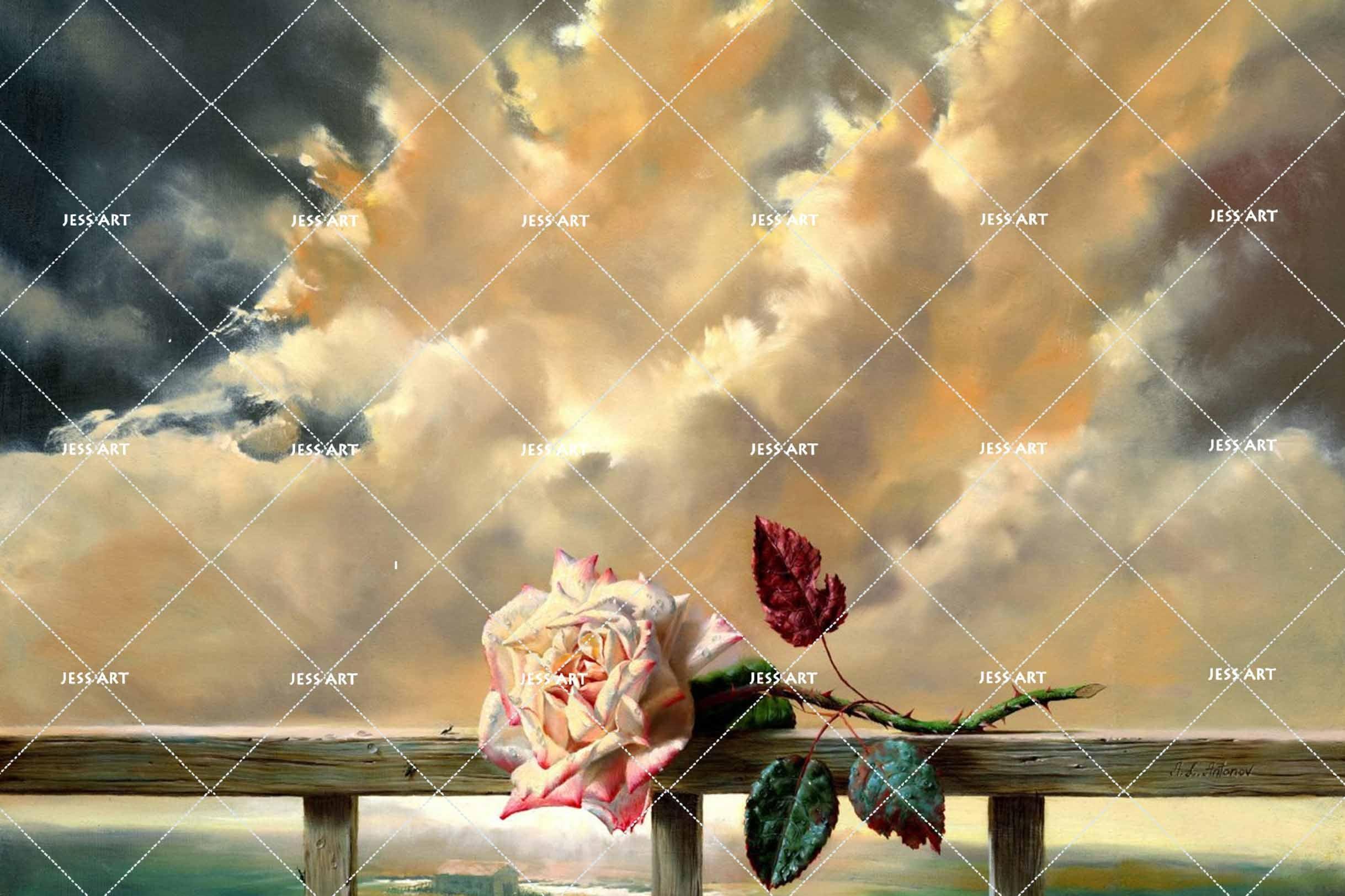 3D White Clouds Oil Painting Wall Mural Wallpaper 44- Jess Art Decoration