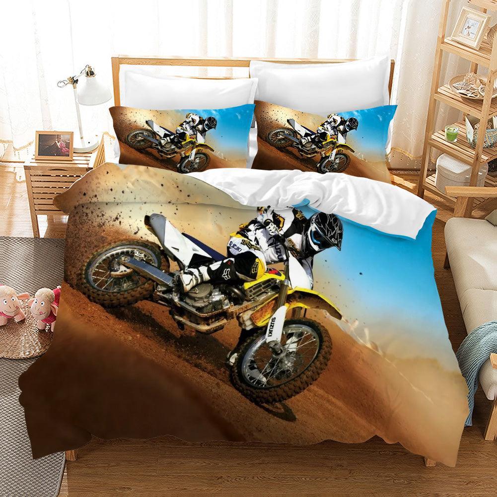 3D Motocross Desert Quilt Cover Set Bedding Set Pillowcases 180- Jess Art Decoration
