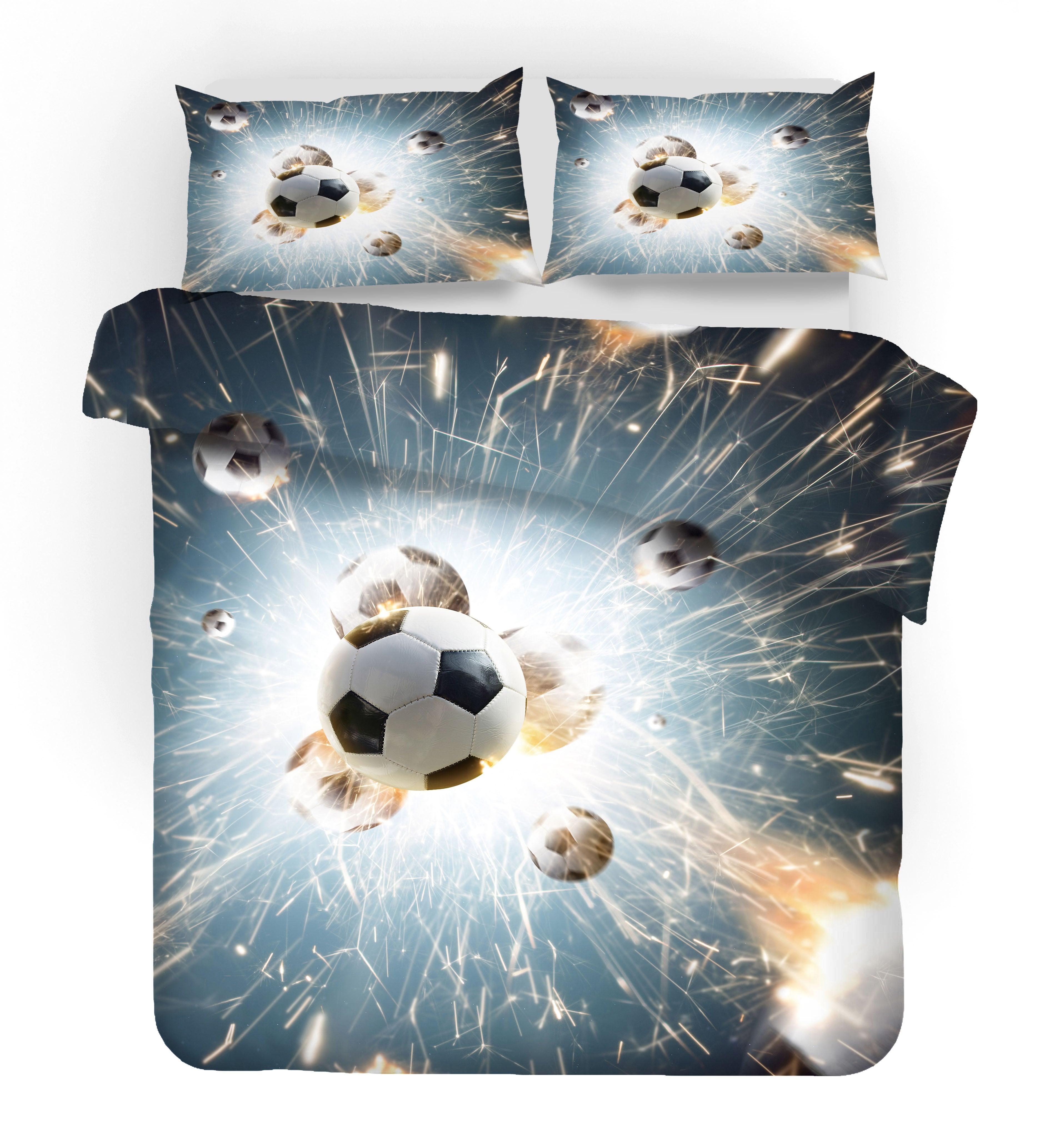 3D Football Soccer Quilt Cover Set Bedding Set Duvet Cover Pillowcases SF168- Jess Art Decoration