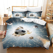 3D Football Soccer Quilt Cover Set Bedding Set Duvet Cover Pillowcases SF168- Jess Art Decoration