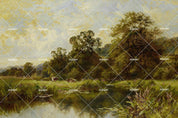 3D landscape oil painting forest grassland river wall mural wallpaper 59- Jess Art Decoration