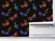 3D Black Dragonfly Wall Mural Wallpaper SF98- Jess Art Decoration