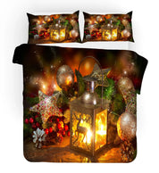 3D Merry Christmas Lamp Gift Quilt Cover Set Bedding Set Duvet Cover Pillowcases JN 3069- Jess Art Decoration