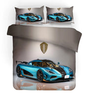 3D Super Car Quilt Cover Set Bedding Set Pillowcases 73- Jess Art Decoration