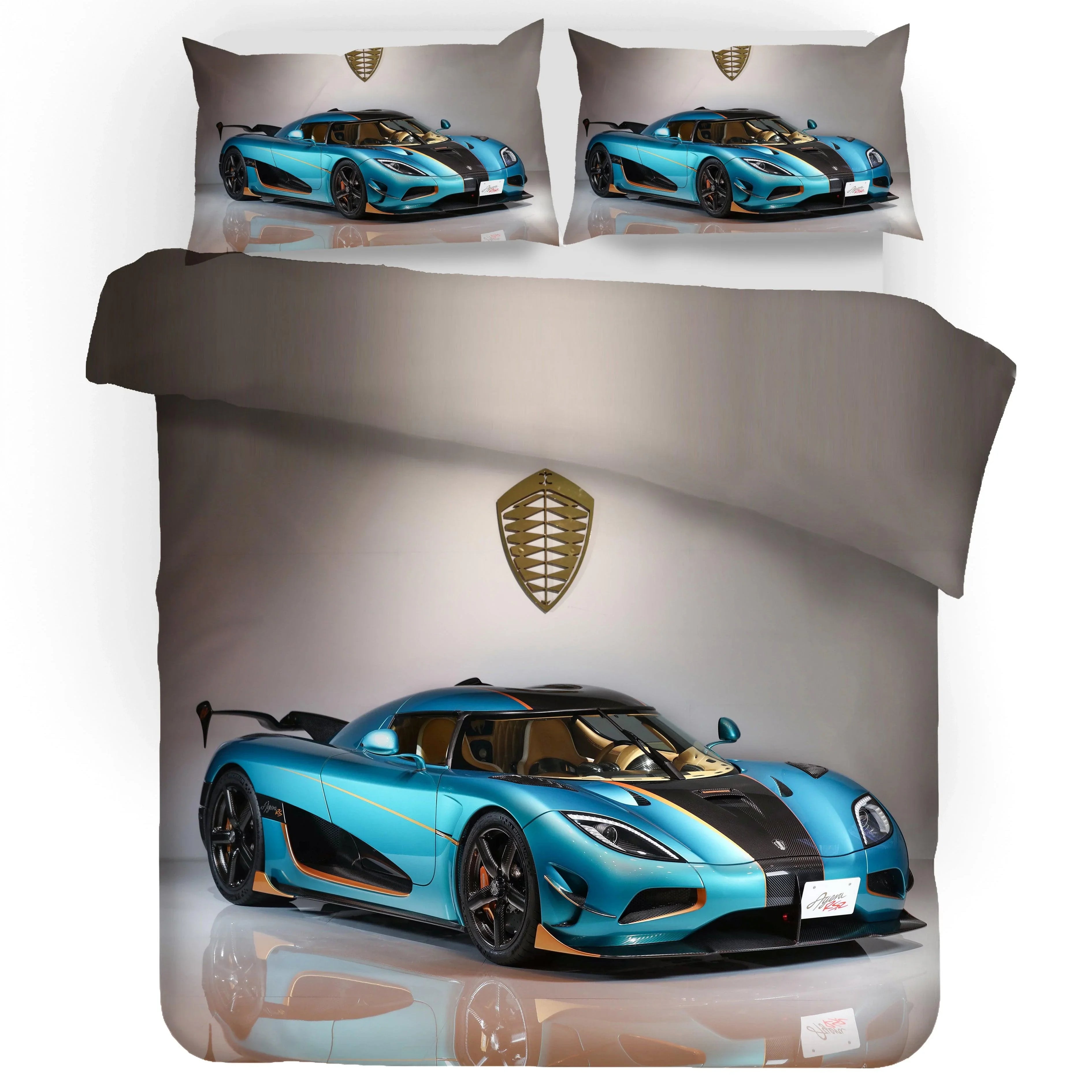 3D Super Car Quilt Cover Set Bedding Set Pillowcases 73- Jess Art Decoration