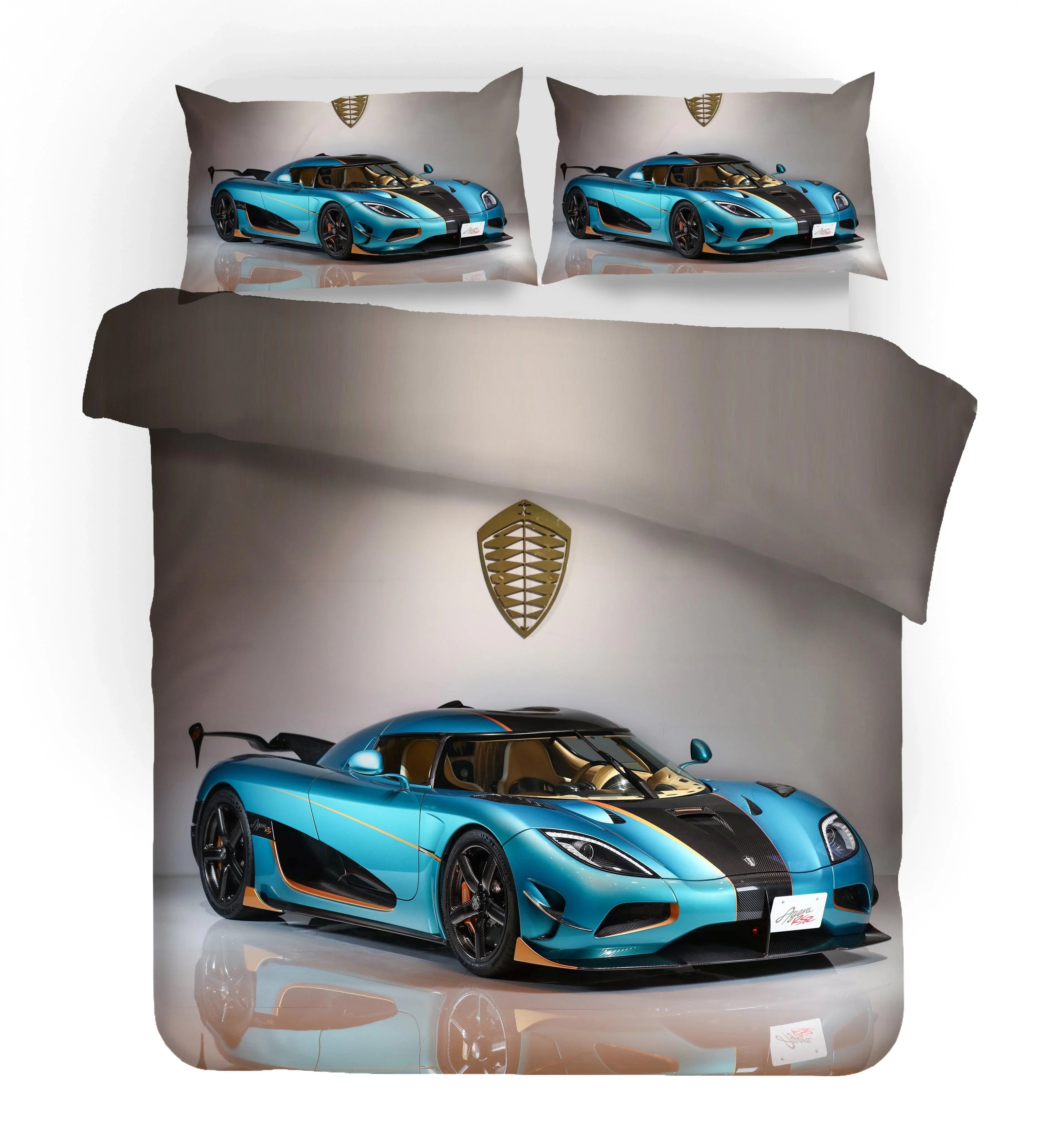 3D Super Car Quilt Cover Set Bedding Set Pillowcases 73- Jess Art Decoration