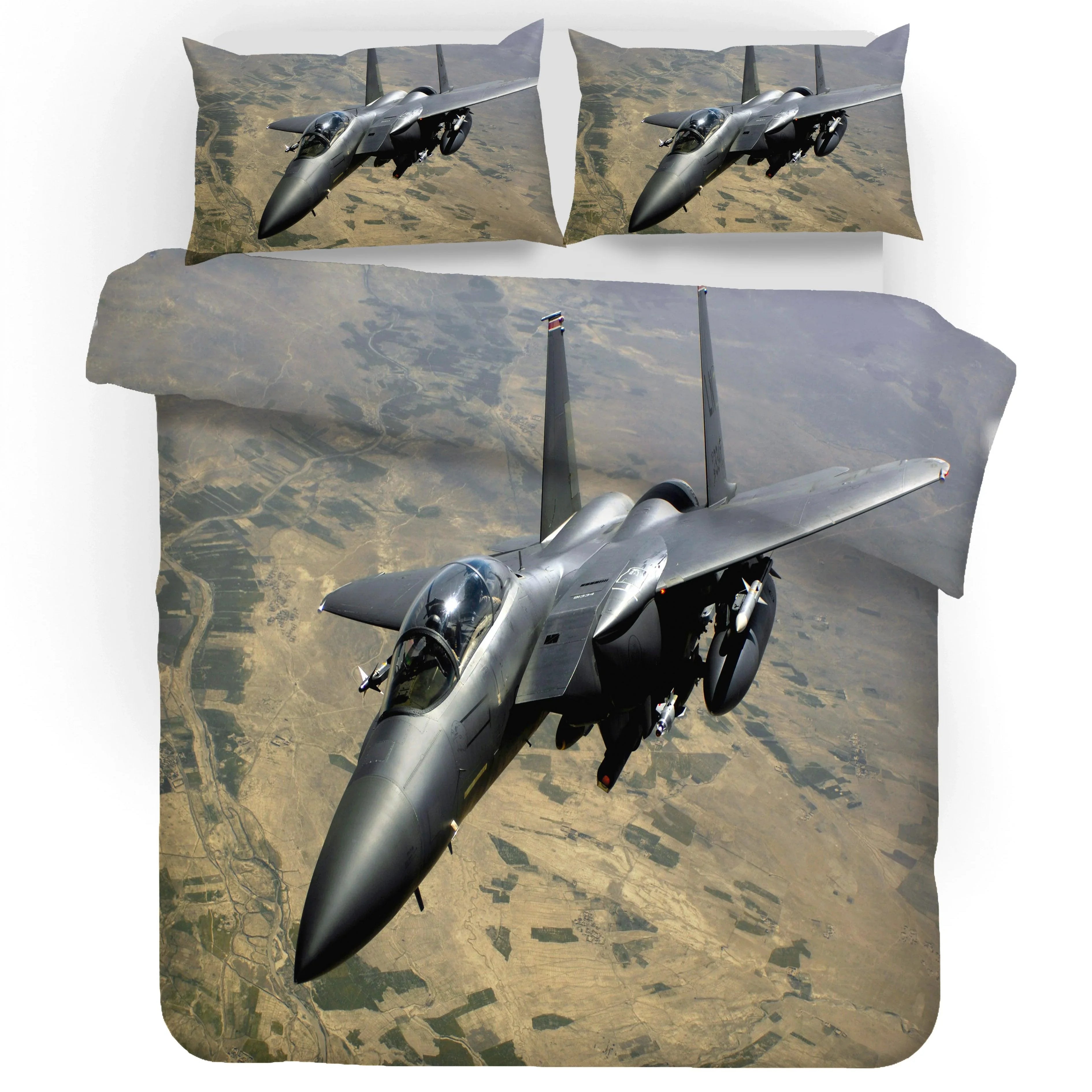 3D Military Combat Aircraft Quilt Cover Set Bedding Set Pillowcases 09- Jess Art Decoration