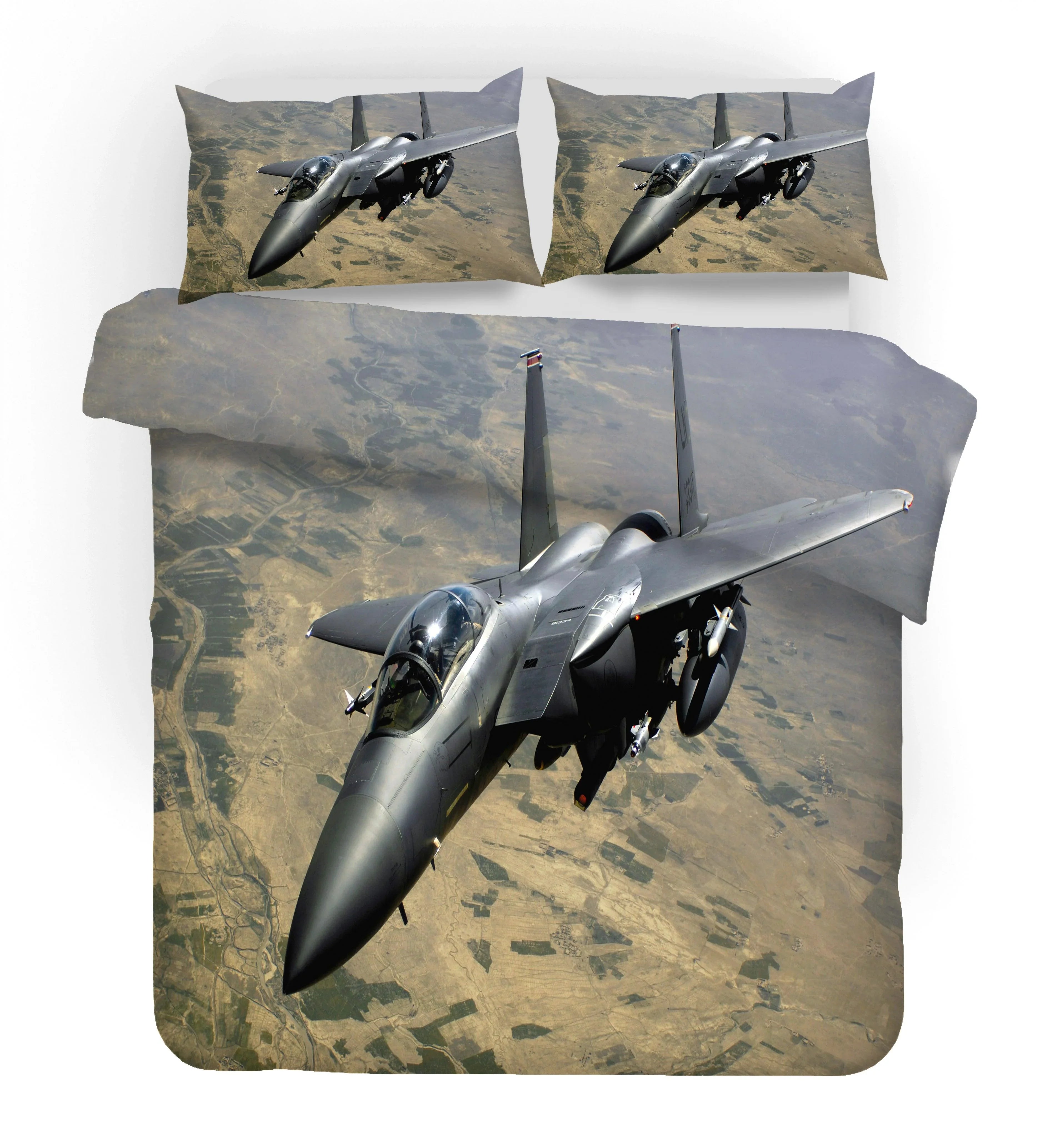 3D Military Combat Aircraft Quilt Cover Set Bedding Set Pillowcases 09- Jess Art Decoration