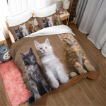 3D Pet Cat Lovely Quilt Cover Set Bedding Set Pillowcases 80- Jess Art Decoration