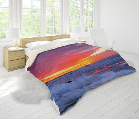 3D Glacier Sky Sunrise Quilt Cover Set Bedding Set Pillowcases 66- Jess Art Decoration