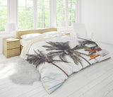 3D Coconut Tree Sea Minibus Quilt Cover Set Bedding Set Pillowcases 35- Jess Art Decoration