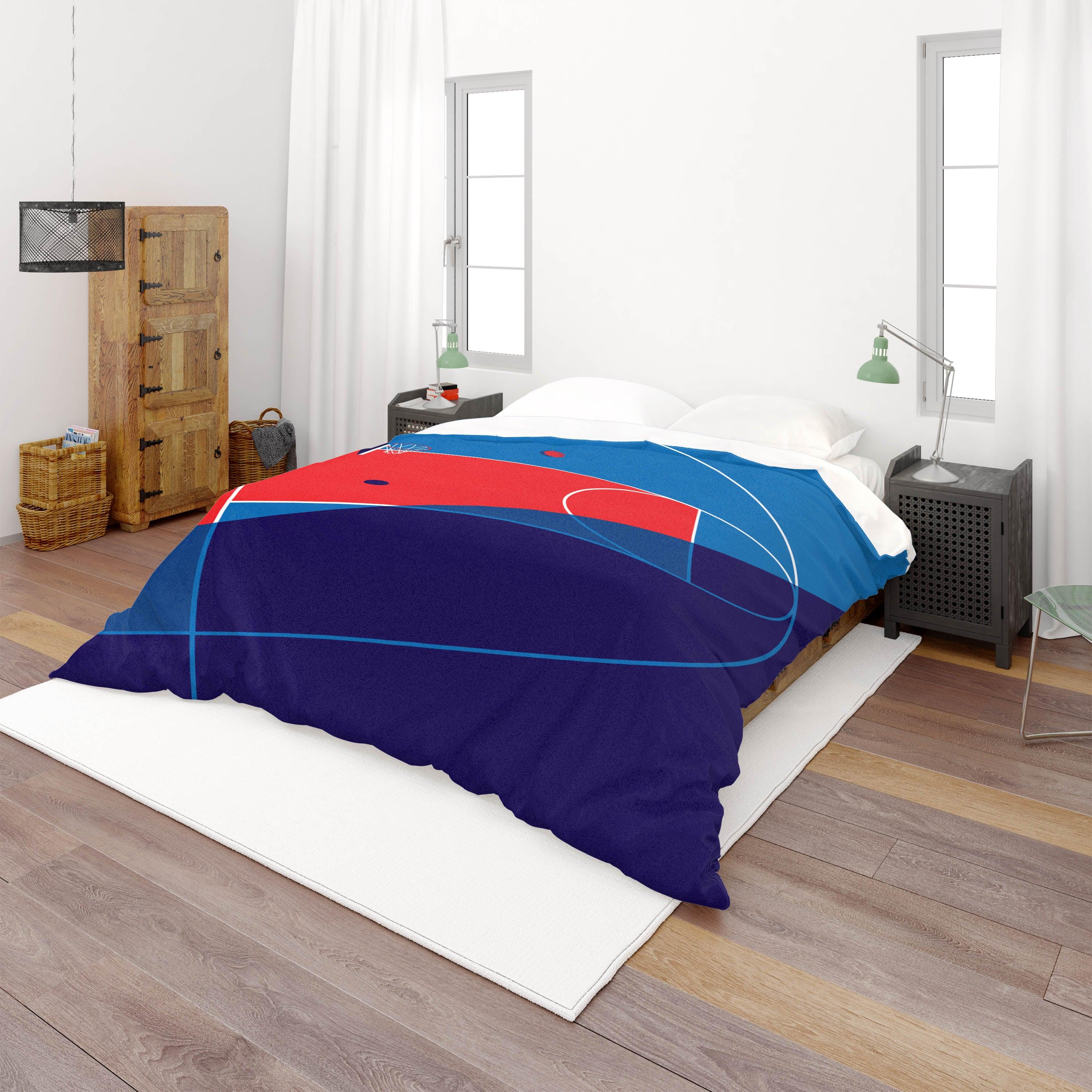 3D Colorful Basketball Court Pattern Quilt Cover Set Bedding Set Pillowcases  44- Jess Art Decoration