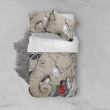 3D Cartoon Elephant  Quilt Cover Set Bedding Set Pillowcases  39- Jess Art Decoration