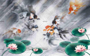 3D Goldfish Lotus Pond Wall Mural Wallpaper A251 LQH- Jess Art Decoration