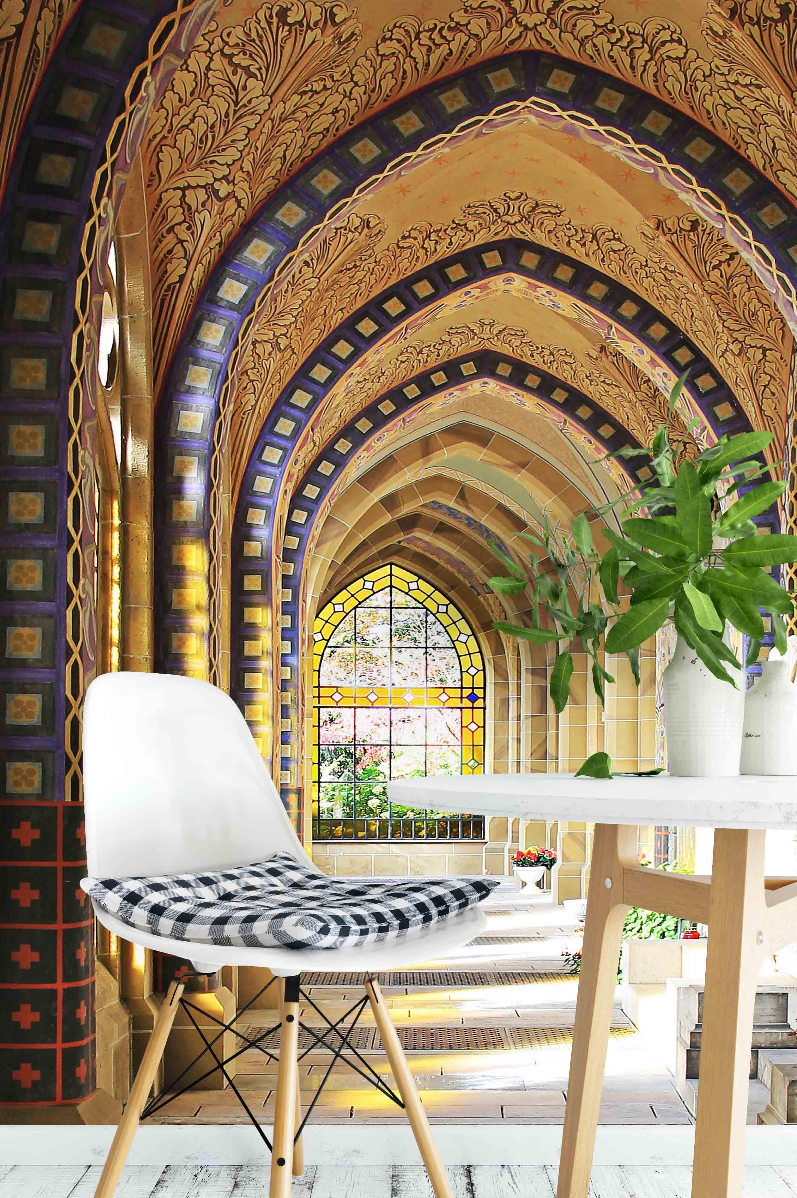 3D Corridor Arch Building Window Wall Mural Wallpaper 74- Jess Art Decoration