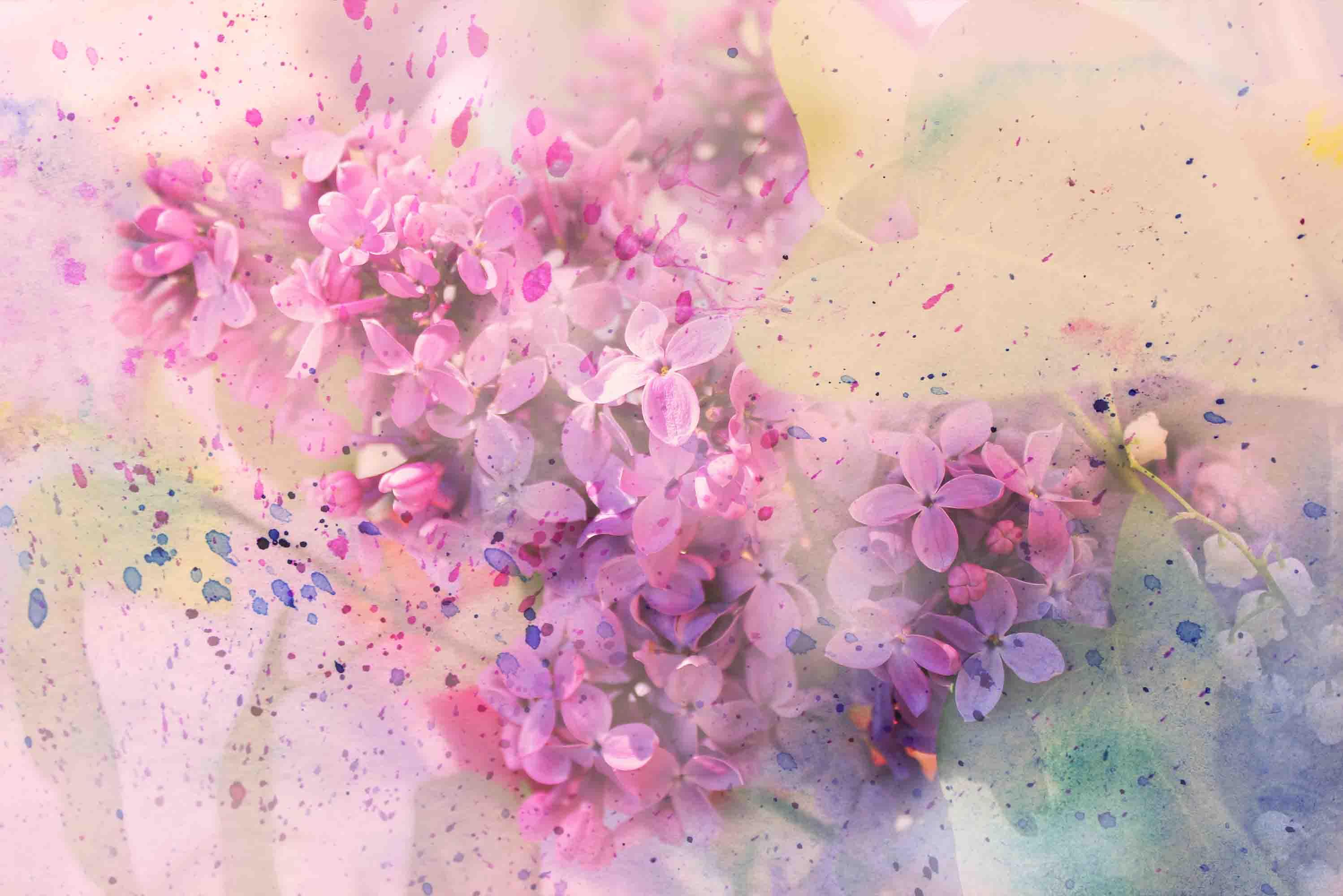 3D watercolor floral pink Wall Mural Wallpaper LLL 1938- Jess Art Decoration