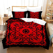 3D Black Red Floral Quilt Cover Set Bedding Set Duvet Cover Pillowcases SF01- Jess Art Decoration