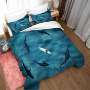 3D Sea Animal Whale Quilt Cover Set Bedding Set Duvet Cover Pillowcases 32- Jess Art Decoration