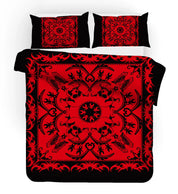 3D Black Red Floral Quilt Cover Set Bedding Set Duvet Cover Pillowcases SF01- Jess Art Decoration