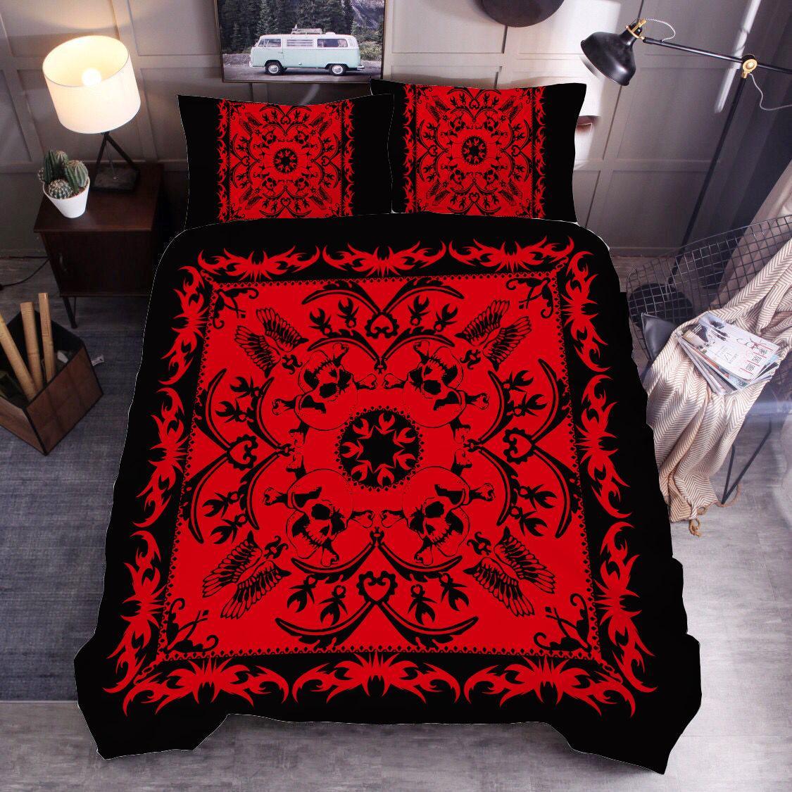 3D Black Red Floral Quilt Cover Set Bedding Set Duvet Cover Pillowcases SF01- Jess Art Decoration