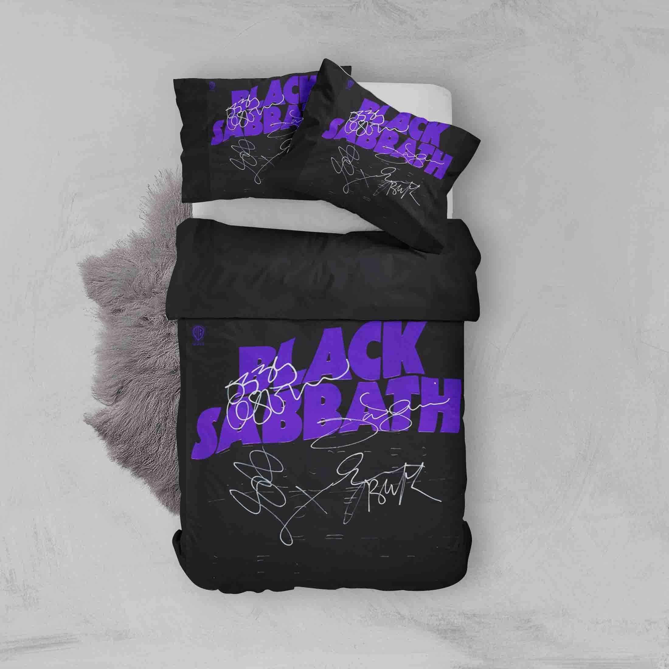 3D Black Sabbath Signature Quilt Cover Set Bedding Set Duvet Cover Pillowcases SF69- Jess Art Decoration