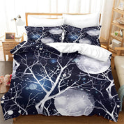 3D Abstract Branch Night Sky Moon Quilt Cover Set Bedding Set Duvet Cover Pillowcases 108- Jess Art Decoration