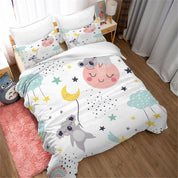 3D Cartoon Animal Koala Moon Star Quilt Cover Set Bedding Set Duvet Cover Pillowcases 6- Jess Art Decoration
