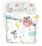 3D Cartoon Animal Koala Moon Star Quilt Cover Set Bedding Set Duvet Cover Pillowcases 6- Jess Art Decoration