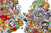 3D Colourful Cartoon Animal Octopus Frog Character Wall Mural Wallpaper ZY D102- Jess Art Decoration