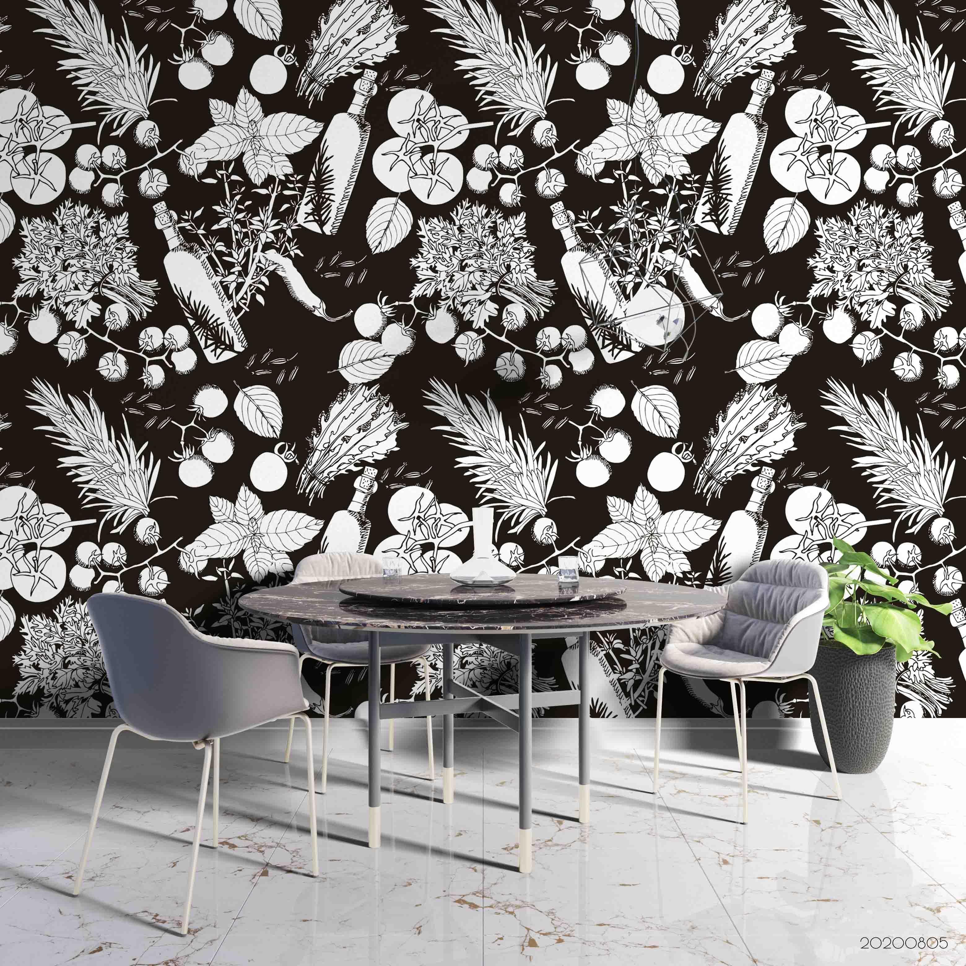 3D Black Tomato Mint Bottle Wall Mural Wallpaper SF 82- Jess Art Decoration