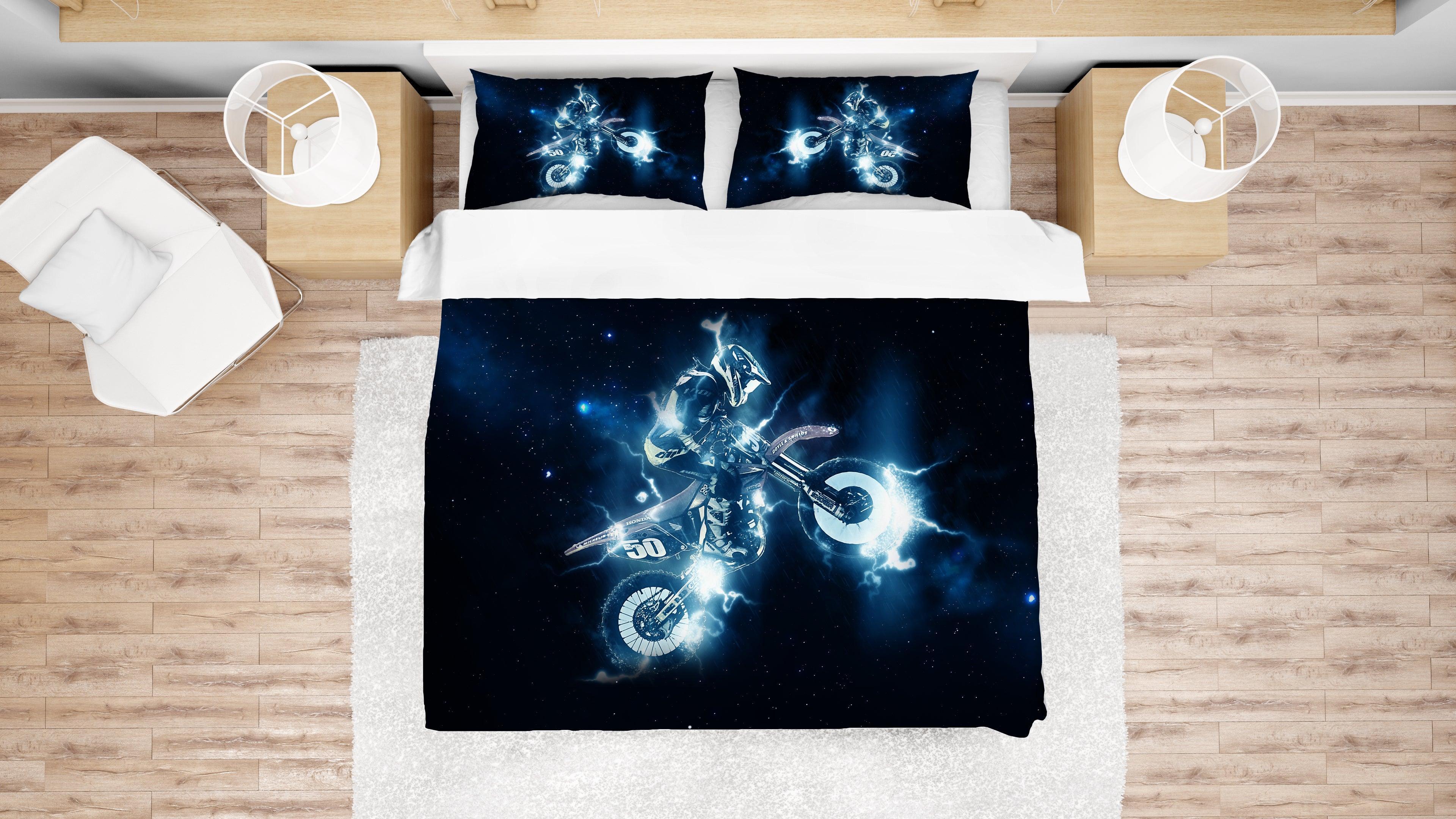 3D Extreme Motorcycle Quilt Cover Set Bedding Set Pillowcases 10- Jess Art Decoration