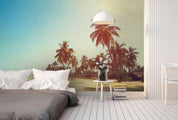 3D blue sky beach coconut tree wall mural wallpaper 120- Jess Art Decoration