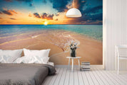 3D sea beach sunset wall mural wallpaper 85- Jess Art Decoration