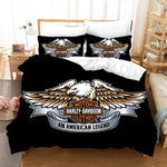 3D Eagle Harley-Davidson Motorcycle Quilt Cover Set Bedding Set Duvet Cover Pillowcases SF85- Jess Art Decoration