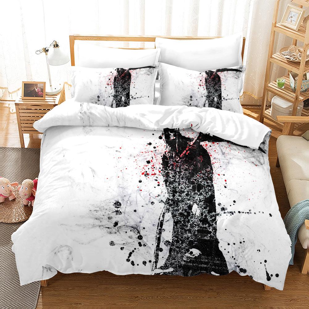 3D Abstract Black Skull Quilt Cover Set Bedding Set Duvet Cover Pillowcases A190 LQH- Jess Art Decoration