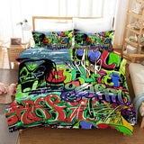 3D Street Graffiti Quilt Cover Set Bedding Set Pillowcases 209- Jess Art Decoration