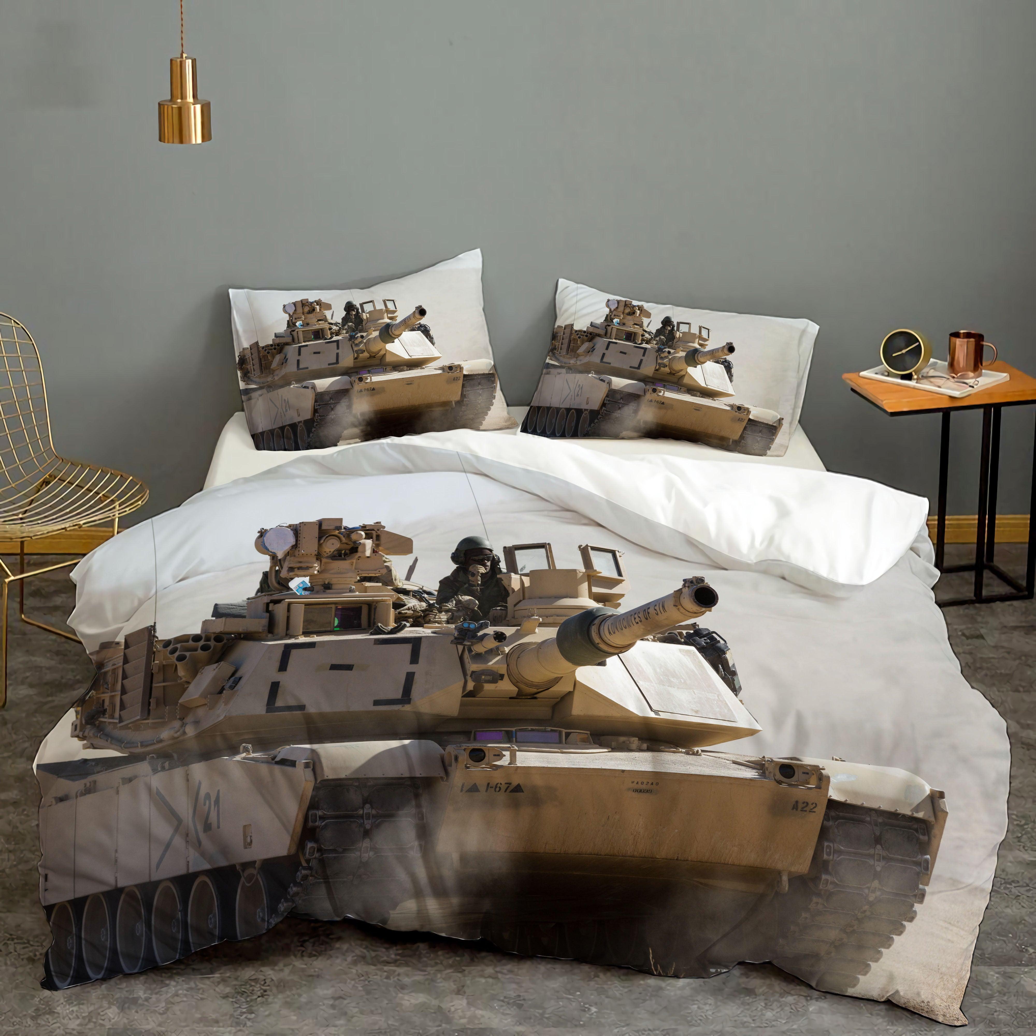 3D War Weapon Tank Quilt Cover Set Bedding Set Duvet Cover Pillowcases 27- Jess Art Decoration